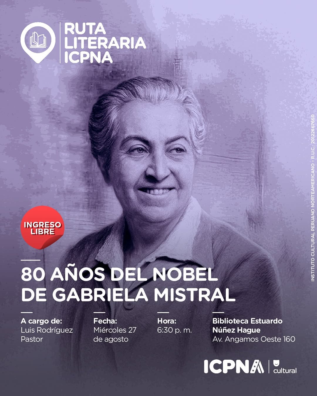 80 AÑOS DEL NOBEL DE GABRIELA MISTRAL