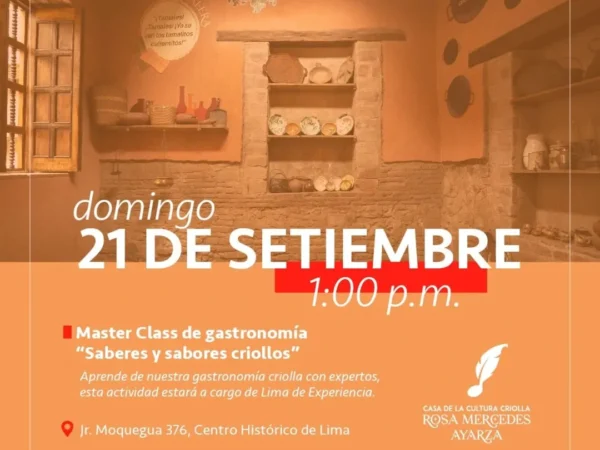 MASTER CLASS DE GASTRONOMÍA «SABERES Y SABORES CRIOLLOS»