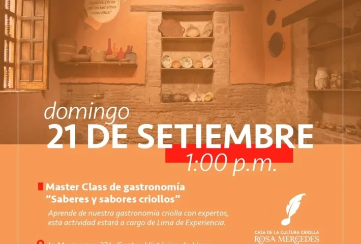MASTER CLASS DE GASTRONOMÍA «SABERES Y SABORES CRIOLLOS»