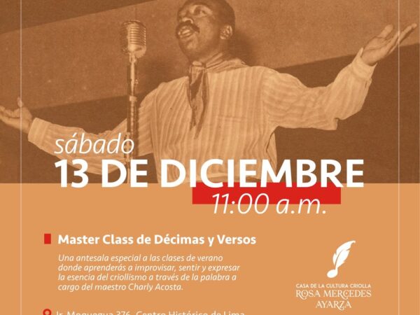 MASTER CLASS DE DÉCIMA Y VERSOS