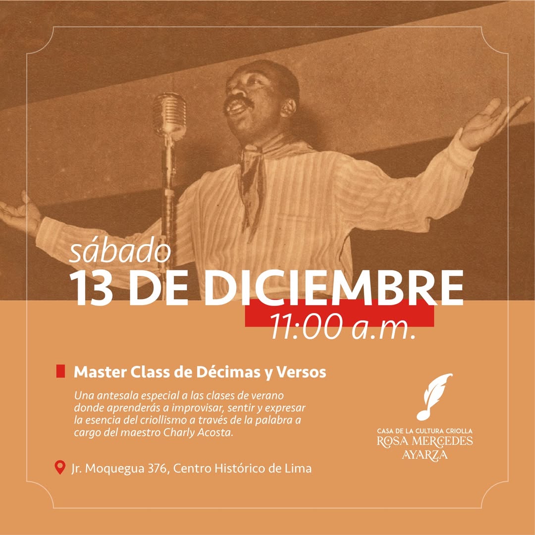 MASTER CLASS DE DÉCIMA Y VERSOS