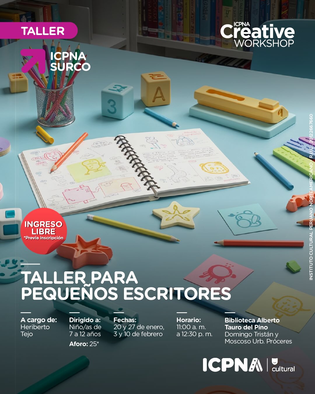 TALLER PARA PEQUEÑOS ESCRITORES