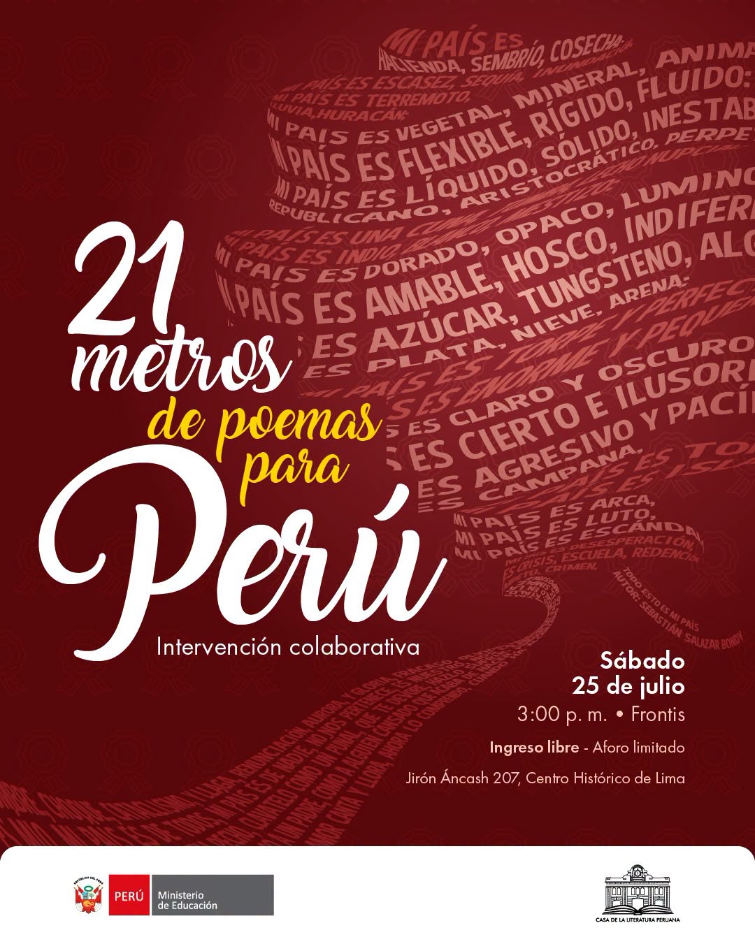 21 METROS DE POEMAS PARA EL PERÚ