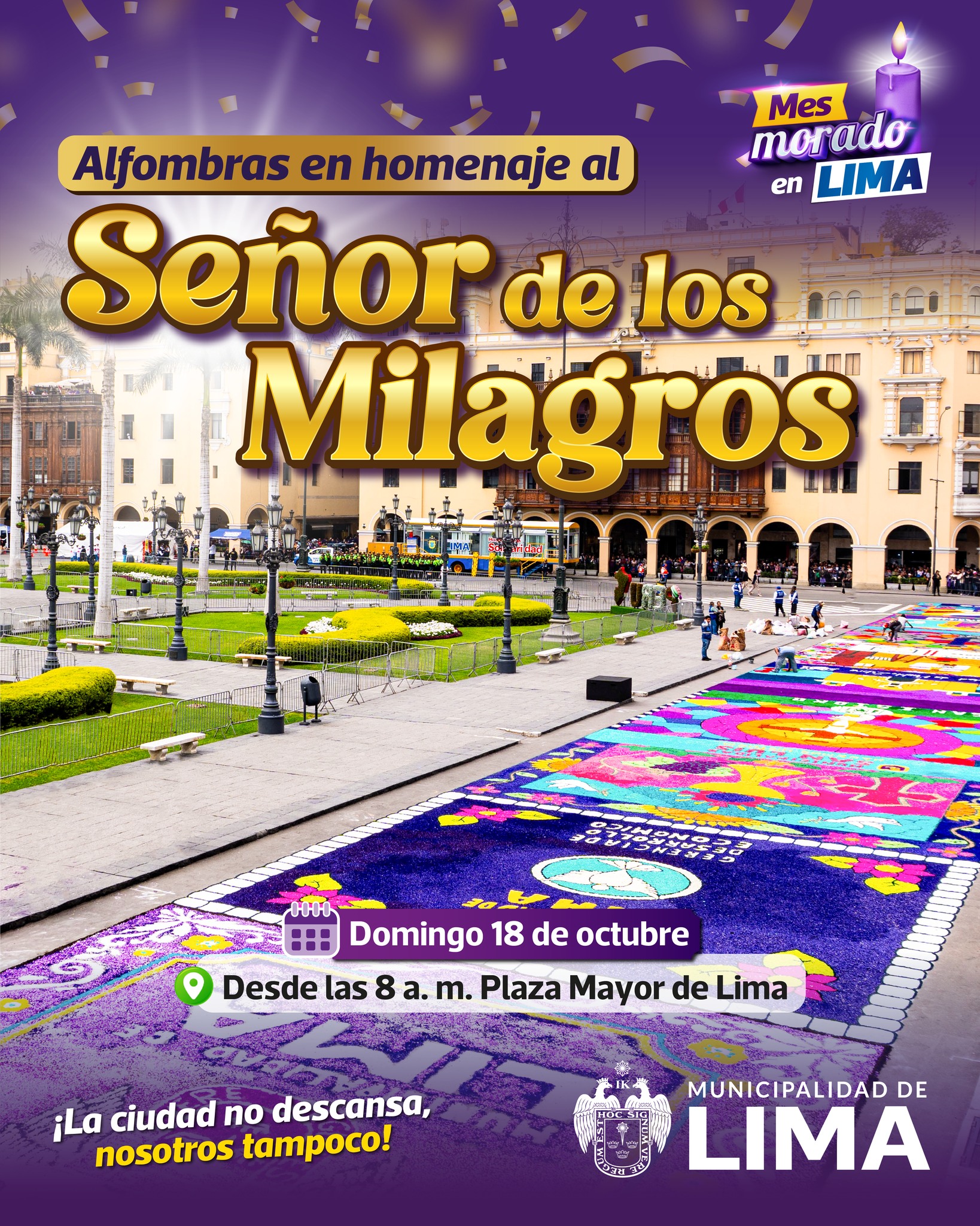 Alfombras florales señor de milagros